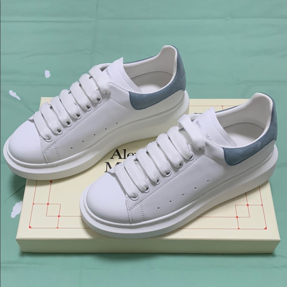 Alexander McQueen White and Blue Sneakers